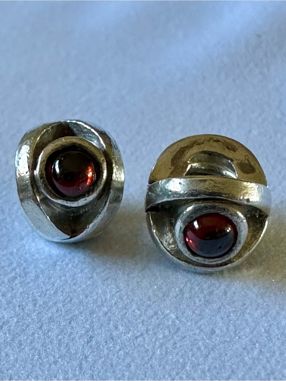 Pair of Retired Pandora Red Garnet Eye Charms